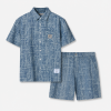 Set Đồ Ngắn Jacquard Jean Nam Form Regular