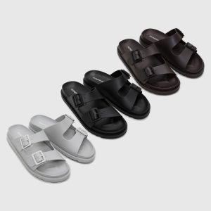 Dép Nam Double Buckle Rubber Chống Trượt
