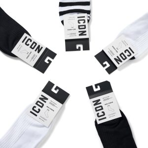 Vớ Nam Cổ Cao Mid-Crew Socks Black & White Collection